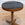 Round Oak Table with Beaded Pedestal and Black Glass Top